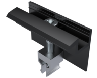 Aluminium zwart eindklem 30 mm  met bevestigingsclip