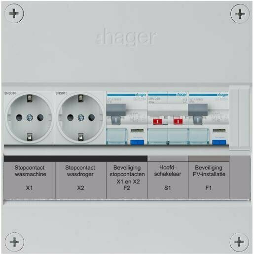 Hager PV verdeler 2 groepen