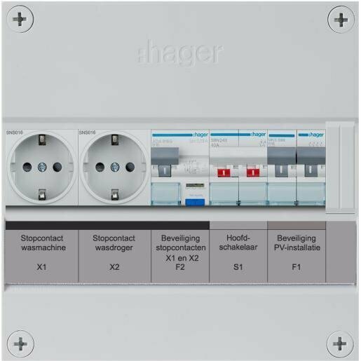 Hager PV verdeler 2 groepen