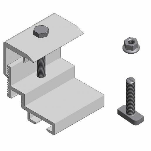 Valk Kits Alu klem voor power optimizer/micro omvormer - klem aan paneel - klembereik 28-50mm 721581